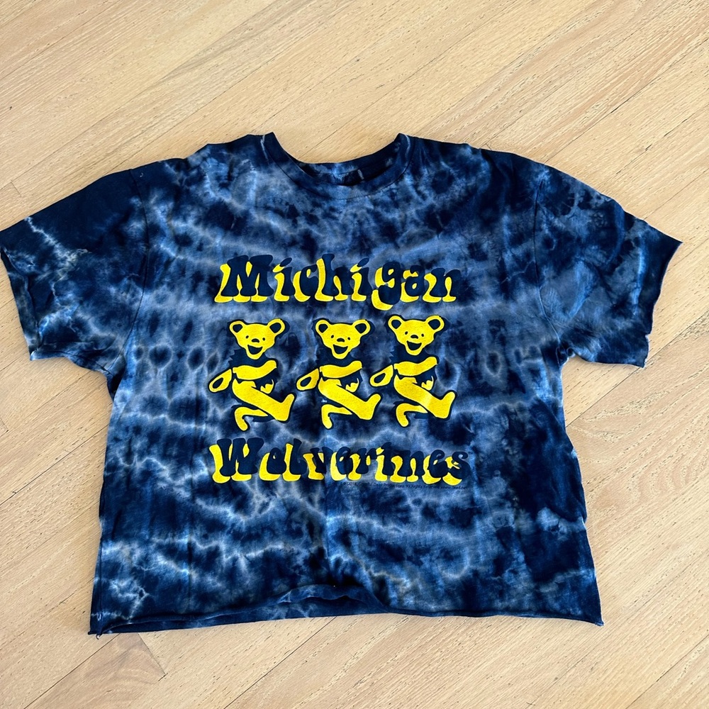 Blue tie dye University of Michigan tshirt